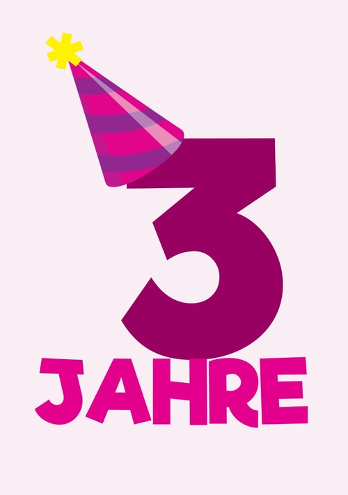 geburtstag-karte-3-jahre-mak17071010k Vorderseite